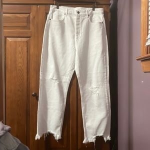 NWT loft white 90s hi waist straight jeans 31